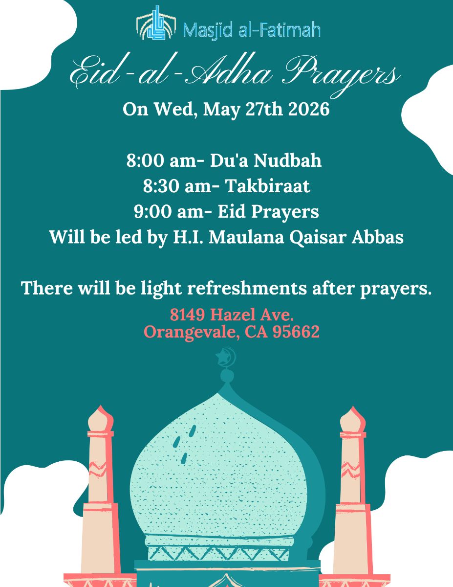 Eid-al-Adha Prayers - Wednesday, May 27th 2026